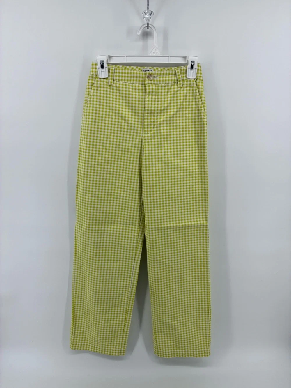 Sunday Best Yellow Gingham Wide-Leg Pants Spring Classic - Picture 2 of 11